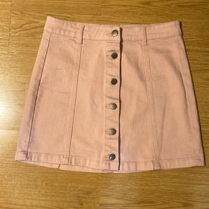 Forever 21 Front button denim mini skirt-peach color
